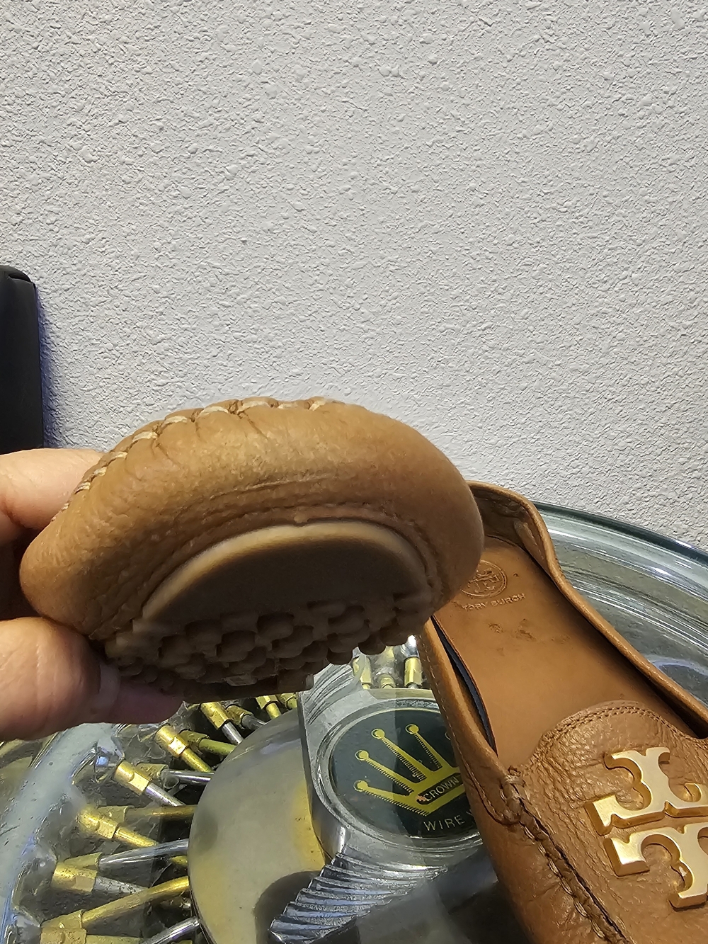 Tory Burch Tan Leather Logo Moccasins Box #8 - Picture 6 of 6